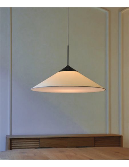 Lámpara colgante Cim – Luxcambra – Pantalla de cotonet negra, Ø 90 cm