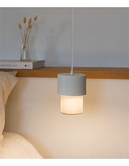 Lámpara colgante Kan XS – Luxcambra – Pantalla de metal y cotonet, Ø 11,5 cm