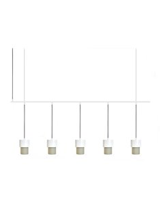 Lámpara colgante Kan – Luxcambra – Diseño horizontal, 5 luces, pantalla cotonet sand 2