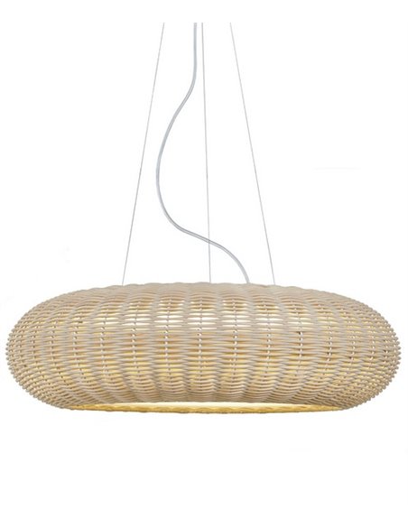 Lámpara colgante Niuet – Luxcambra – Pantalla de mimbre natural, largo: 49 cm