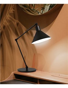 Lámpara de mesa Capuchina – Luxcambra – Estructura articulable negra