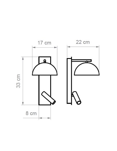 Aplique de pared Absis – Luxcambra – Lámpara con lector, diseño vertical, lámpara de cerámica LED 