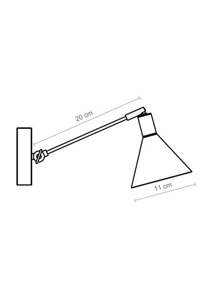 Lámpara de pared Capuchina – Luxcambra – Aplique con brazo orientable, acabado negro