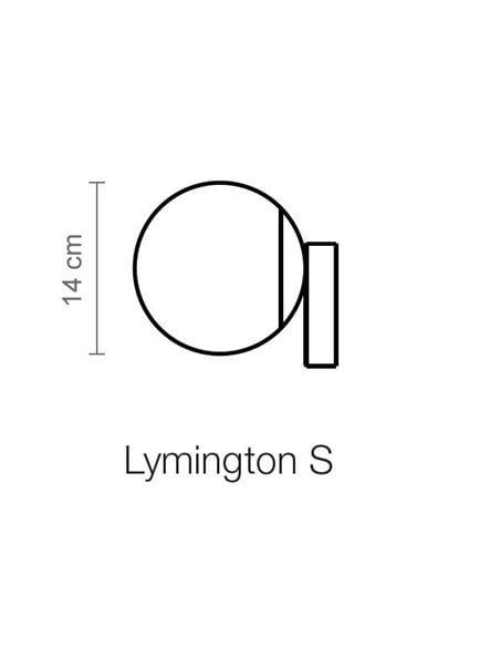 Aplique de pared Lymington – Luxcambra – Lámpara tipo bola, acabado dorado, Ø 14 cm
