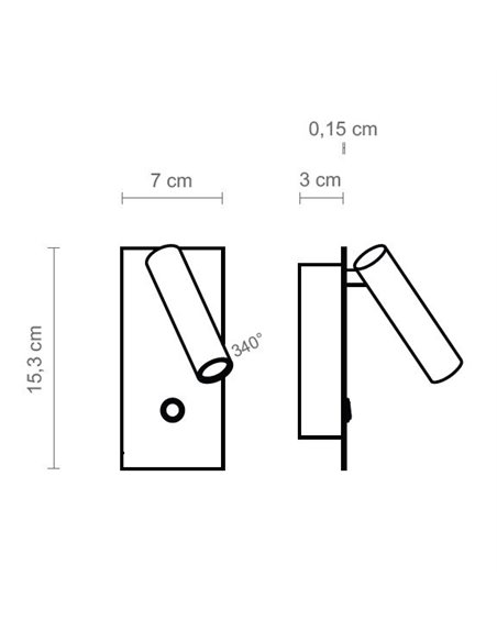 Aplique de pared Manhattan – Luxcambra – Lámpara de lectura LED, diseño moderno en blanco o negro
