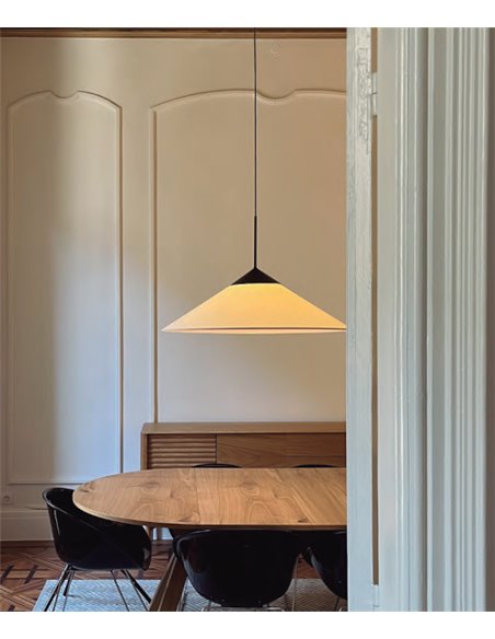 Lámpara colgante Cim – Luxcambra – Pantalla de cotonet negra, Ø 90 cm