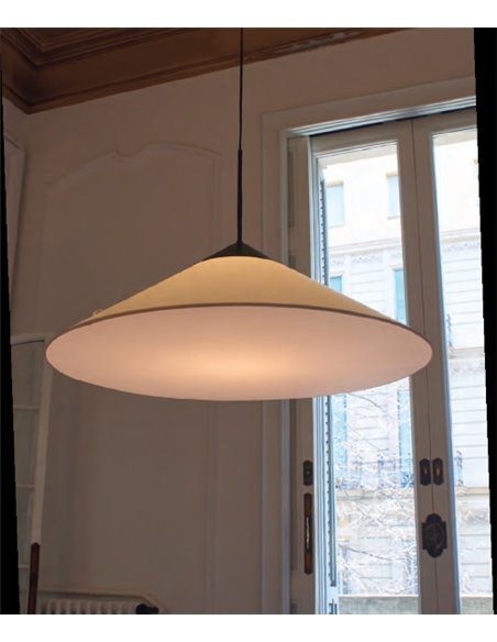 Lámpara colgante Cim – Luxcambra – Pantalla de cotonet negra, Ø 90 cm