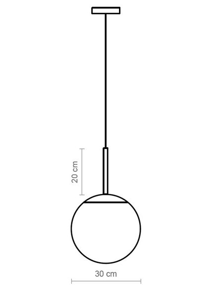 Lámpara colgante Moon – Luxcambra – Lámpara tipo bola, Ø 30 cm