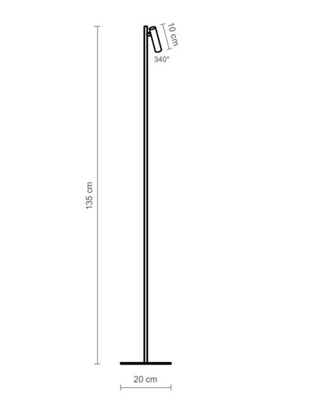 Lámpara de pie Manhattan – Luxcambra – Diseño minimalista, pantalla orientable, altura: 135 cm
