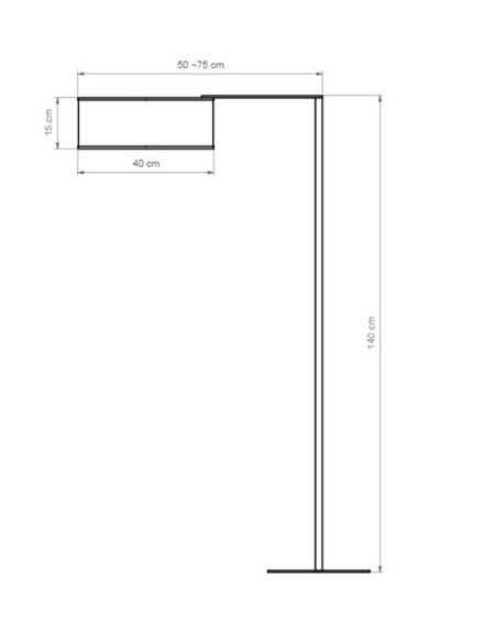 Lámpara de pie Matrix – Luxcambra – Diseño moderno con brazo articulado, Pantalla cotonet en blanco o gris, altura: 140 cm