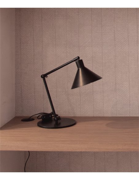 Lámpara de mesa Capuchina – Luxcambra – Estructura articulable negra