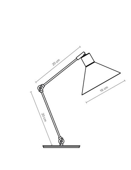 Lámpara de mesa Capuchina – Luxcambra – Estructura articulable negra