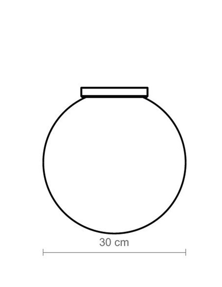 Plafón de techo Moon – Luxcambra – Lámpara tipo bola, pantalla de cristal, Ø 30 cm