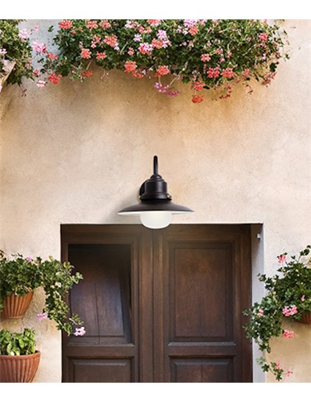 Aplique de pared de exterior Avenue – FORLIGHT – Lámpara vintage negra, IP44 E27