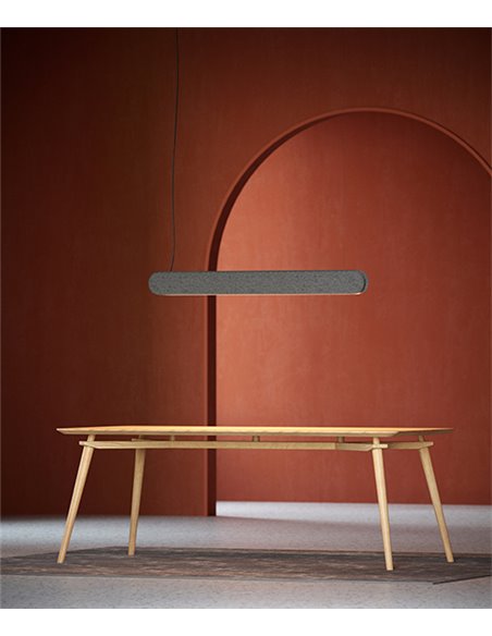 Lámpara colgante Kipu – Luz Negra – Lámpara lineal acústica fabricada en fieltro PET