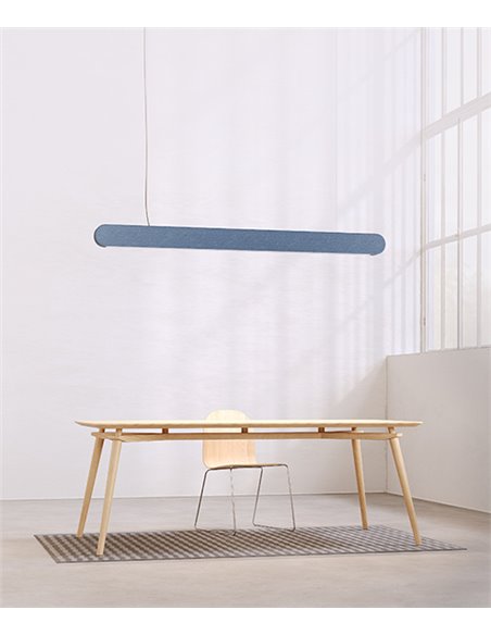 Lámpara colgante Kipu – Luz Negra – Lámpara lineal acústica fabricada en fieltro PET