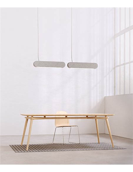 Lámpara colgante Kipu – Luz Negra – Lámpara lineal acústica fabricada en fieltro PET