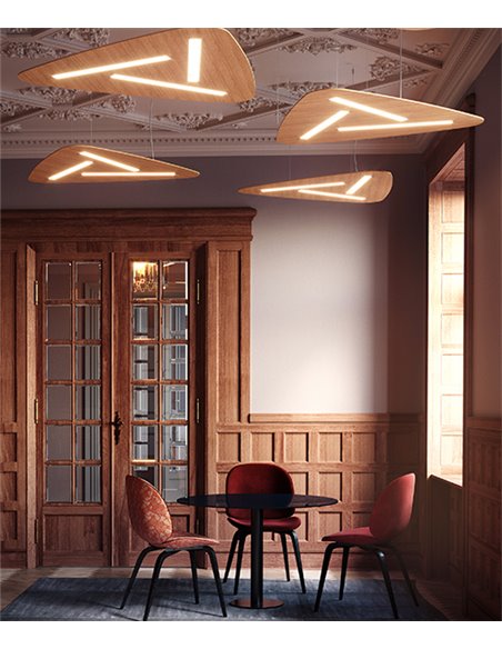 Lámpara colgante Liwi – Luz Negra – Pantalla de madera contrachapada, disponible en varias opciones