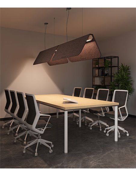 Lámpara acústica colgante Kuntur – Luz Negra – Lámpara LED en varios colores, pantalla de fieltro PET