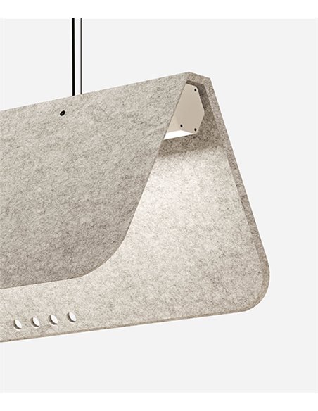 Lámpara acústica colgante Kuntur – Luz Negra – Lámpara LED en varios colores, pantalla de fieltro PET