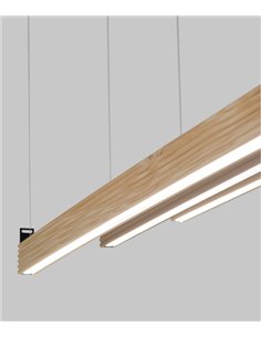 Lámpara colgante lineal Trave – Fokobu – Diseño moderno de madera de roble y pino 2