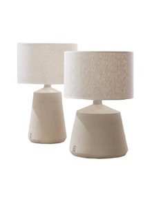 Lámpara de mesa Ibiza – Fokobu – Lámpara de cerámica con pantalla blanca 2