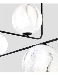 Lámpara colgante Equilibre – Fokobu – Lámpara tipo bola de mármol blanco, 2 medidas 2