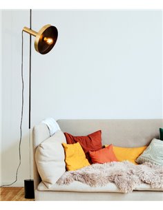 Lámpara colgante y de pie Whizz - Faro - Diseño industrial en negro y dorado