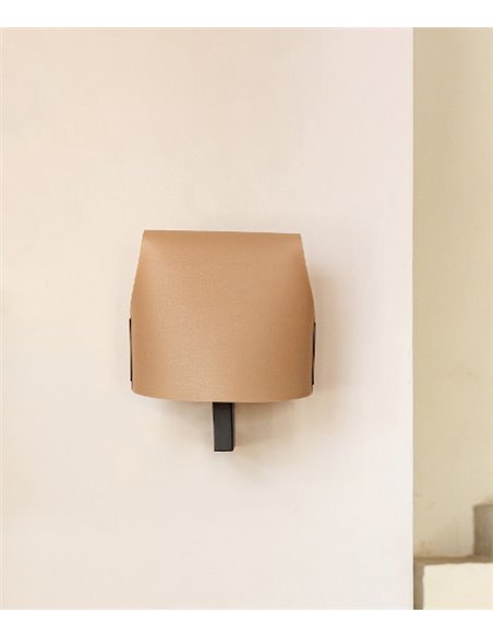 Aplique de pared Luang – Faro – Pantalla de pergamino en blanco o camel