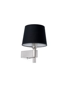 Aplique de pared Room – Faro –Lámpara moderna con pantalla de tela en blanco o negro 2