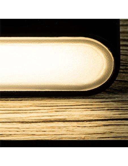 Aplique de pared moderno LED 3000K negro+madera - Mood - Faro