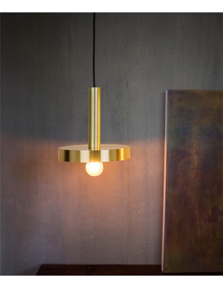 Colgante de techo industrial negro/oro - WHIZZ - Faro