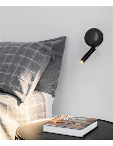 Aplique de Pared Press - Faro - Lámpara idónea para lectura o iluminar la mesilla de noche, foco orientable