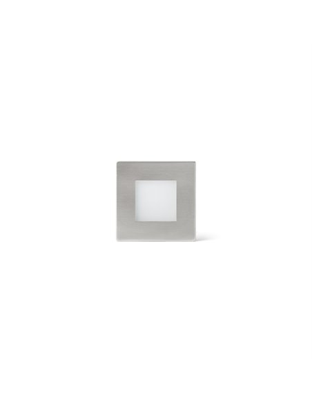 Empotrable de pared Frol - Faro - Foco LED cuadrado de exterior IP65, níquel mate