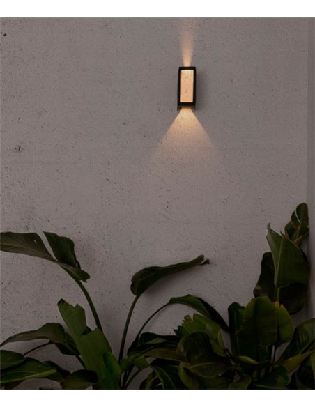 Aplique de pared de exterior Log – Faro – Aluminio gris, IP54, LED 3000K