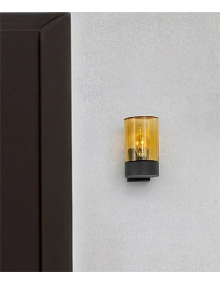 Lámpara aplique a pared para exterior Kila – Faro – Lámpara con cristal transparente, IP65, 20 cm