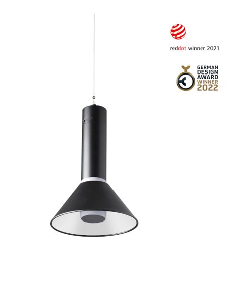 Lámpara portátil negra Fuji – Faro – IP44 con batería recargable, brillo ajustable, táctil