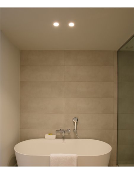 Lámpara empotrable de techo Fresh – Faro – Downlight de baño, IP44, Ø 9cm