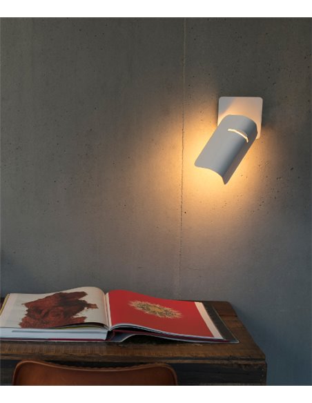 Aplique de pared Smile – Faro – Orientable, Blanco/Negro