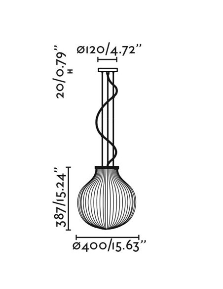 Lámpara colgante Isabelle 40 – Faro – Lámpara de cristal, acabado blanco