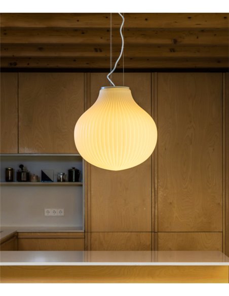 Lámpara colgante Isabelle 40 – Faro – Lámpara de cristal, acabado blanco