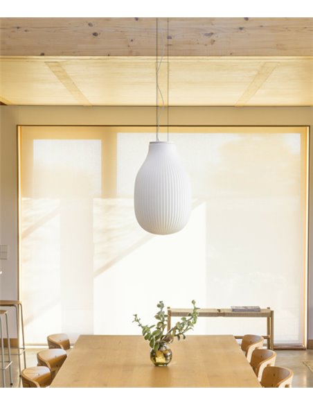 Lámpara colgante Isabelle 31 – Faro – Lámpara de cristal, acabado blanco