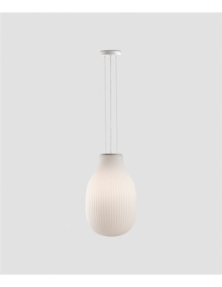Lámpara colgante Isabelle 31 – Faro – Lámpara de cristal, acabado blanco