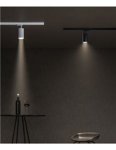 Foco de carril trifásico Crown – Beneito & Faure – Lámpara orientable en blanco o negro 2