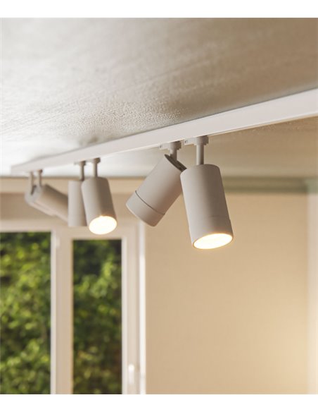 Foco de carril trifásico Crown – Beneito & Faure – Lámpara orientable en blanco o negro