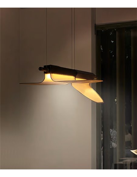 Lámpara colgante Omma – LZF – Lámpara con hojas de madera, Disponible en 3 tamaños, LED regulable