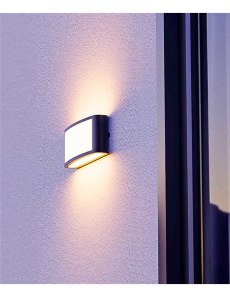 Aplique de exterior Zenitha - FORLIGHT - Lámpara de pared LED, negra