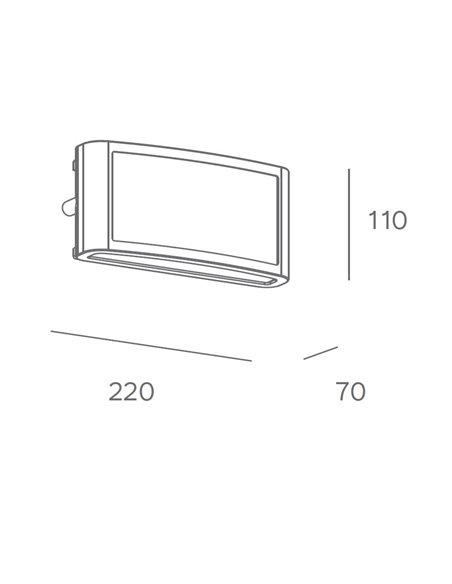 Aplique de exterior Zenitha - FORLIGHT - Lámpara de pared LED, negra