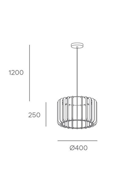 Lámpara colgante Viva - FORLIGHT - Lámpara decorativa de madera clara, Ø 40 cm