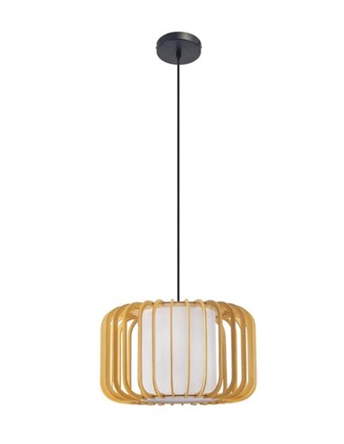 Lámpara colgante Viva - FORLIGHT - Lámpara decorativa de madera clara, Ø 40 cm